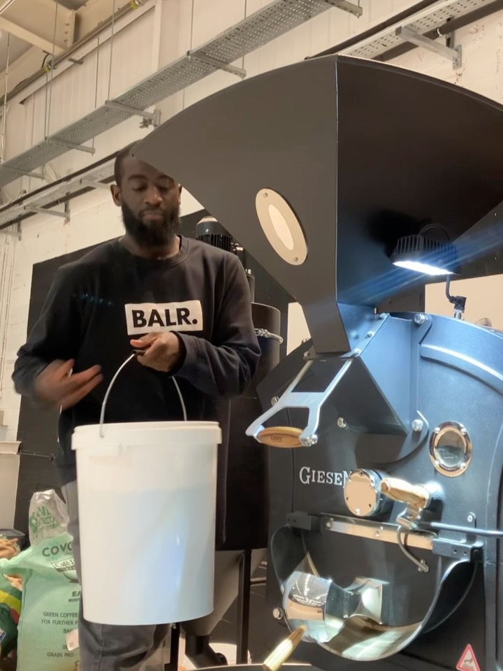Ali at the coffee roaster